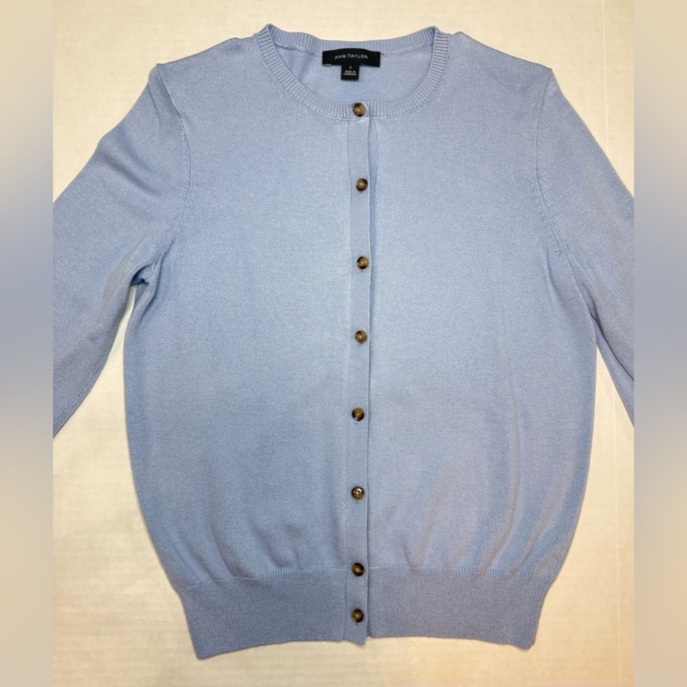 Ann Taylor Ann Cardigan Placid Blue Size S - Picture 5 of 11